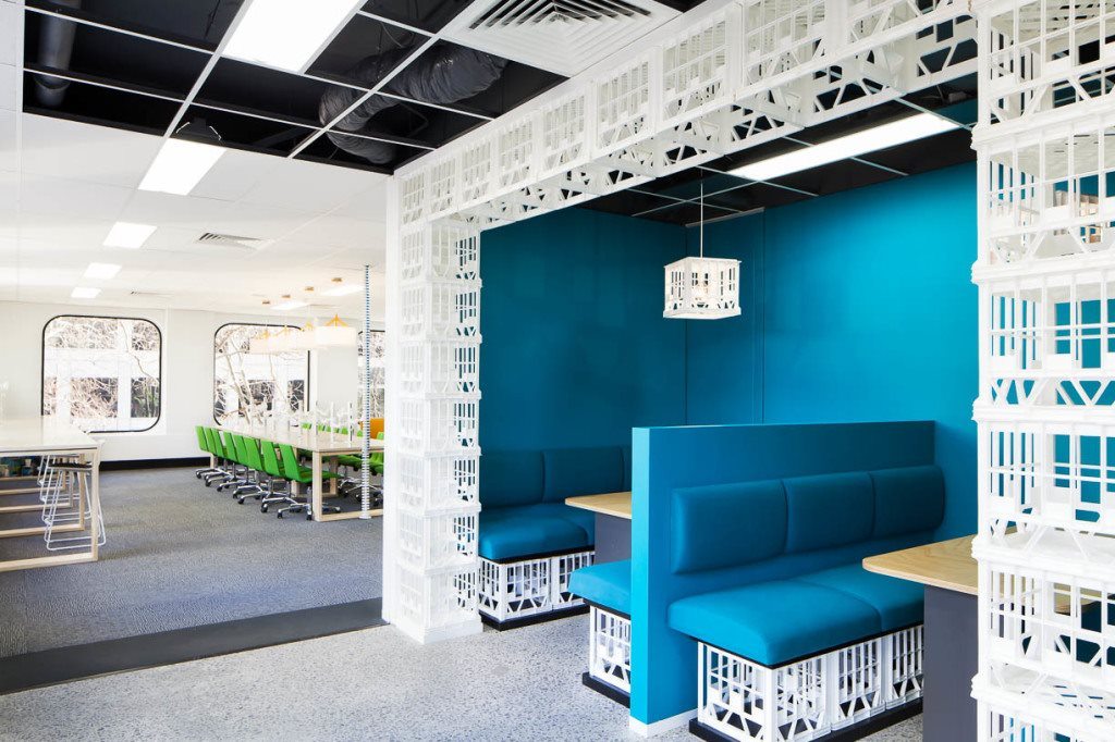 This is just 1 of the many fitouts done by the Bold Collective- seriously cool stuff these guys do..yes they are milk crates you are looking at